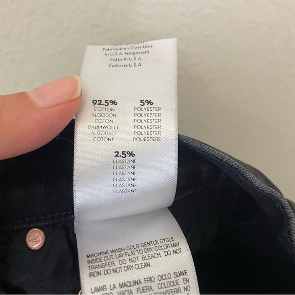 MOTHER The Swooner Ankle Wet Paint Skinny Jeans Black Size 25 - Picture 12 of 14